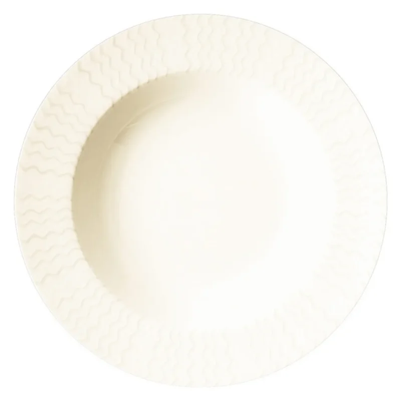 Assiette creuse rond ivoire porcelaine vitrifiée Ø 22,9 cm Ondine Rak Achat Immédiat