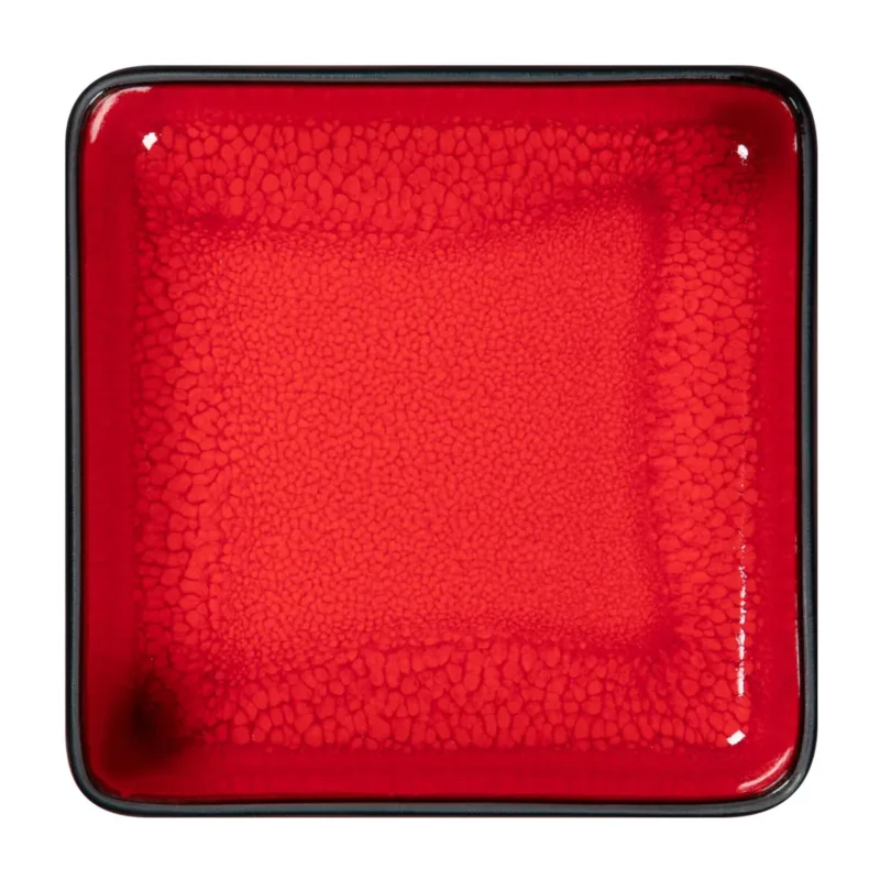 Assiette creuse carré rouge porcelaine 16x16 cm Fractal Rak Nouvelle Collection