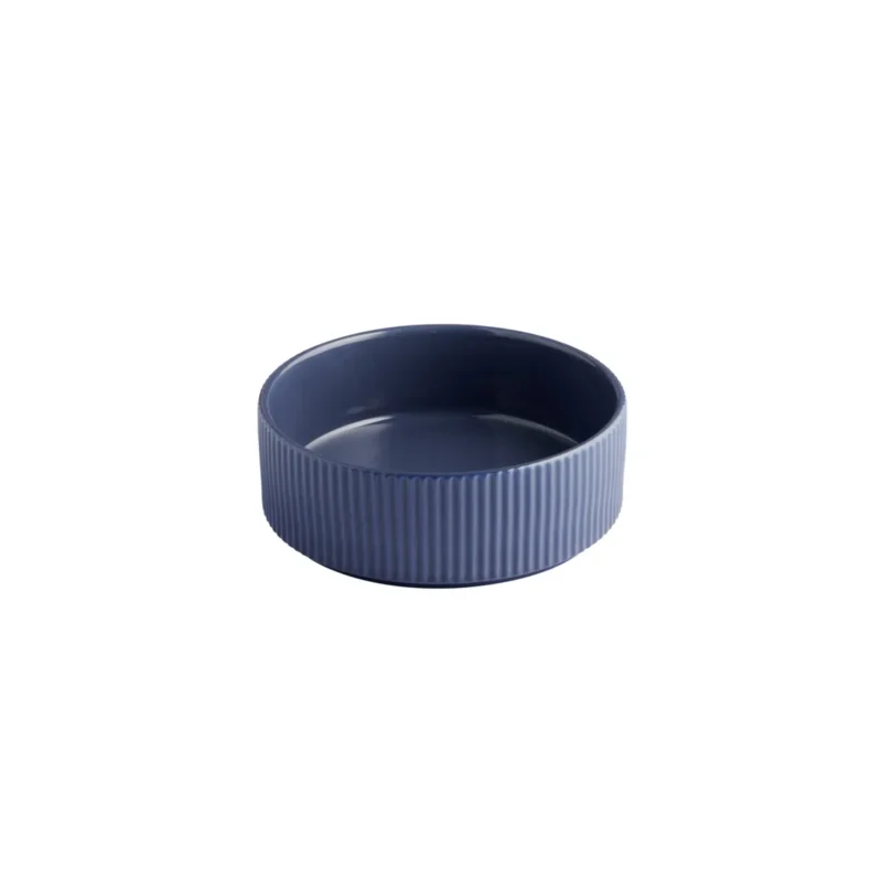Assiette creuse bord droit rond bleu marine porcelaine Ø 16 cm The Grid Aps Commander Vite