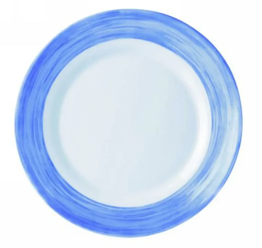 Assiette creuse rond bleu verre opal Ø 22,5 cm Brush Arcoroc Usine Directe