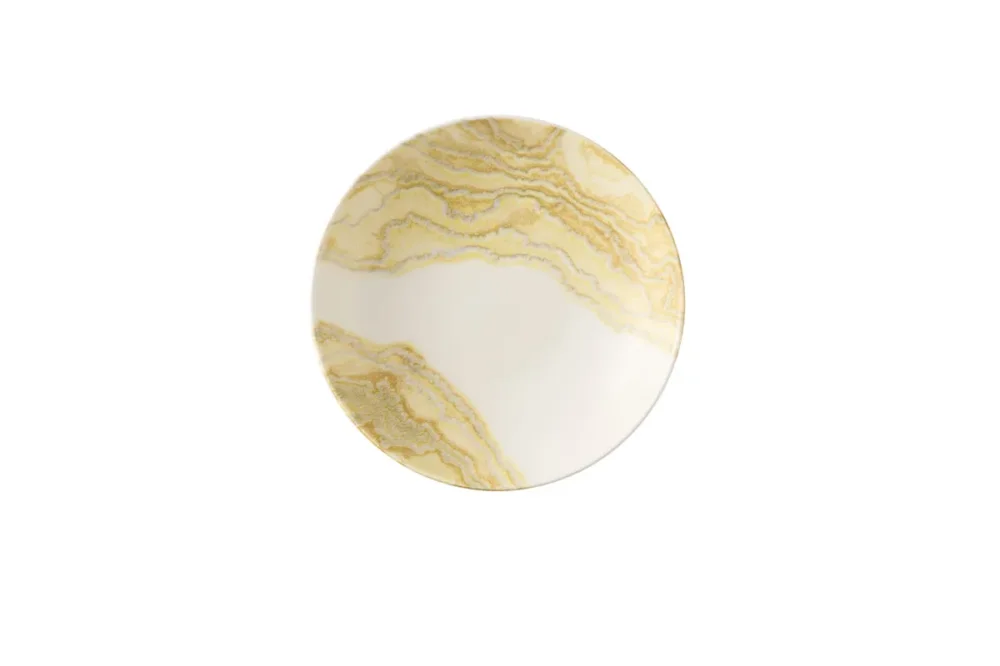 Assiette coupe creuse rond Gold porcelaine vitrifiée Ø 24,8 cm Tide Churchill Pas Cher