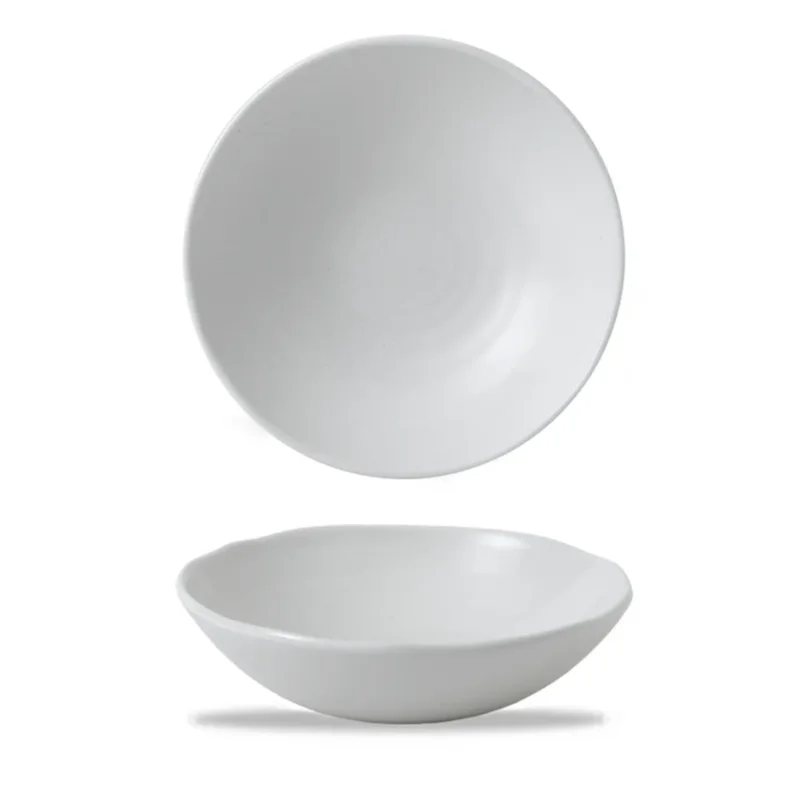 Assiette creuse organique blanc porcelaine vitrifiée Ø 25 cm White Dudson Expédié Aujourd’hui