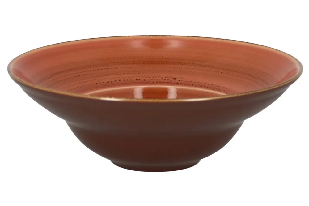 Certifié Assiette extra creuse rond orange porcelaine vitrifiée Ø 22,7 cm Twirl Rak