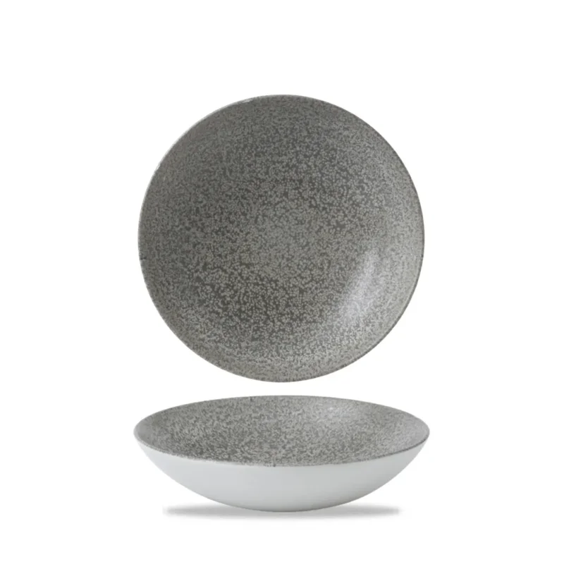 Assiette creuse rond gris porcelaine vitrifiée Ø 18,2 cm Evo Origins Dudson Dernier Modèle