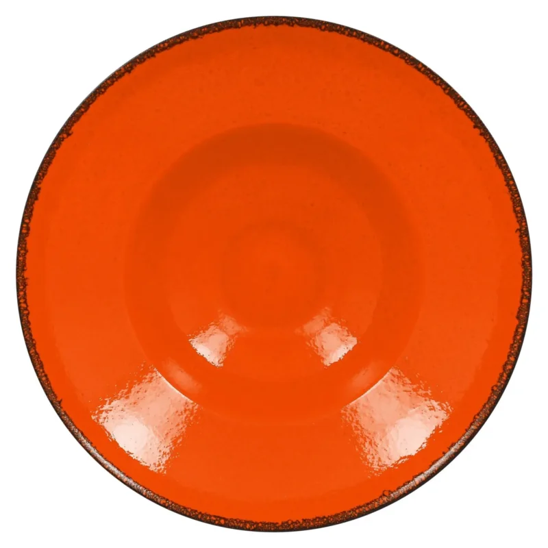 Prix Cassé Assiette extra creuse rond orange porcelaine vitrifiée Ø 26,1 cm Fire Rak