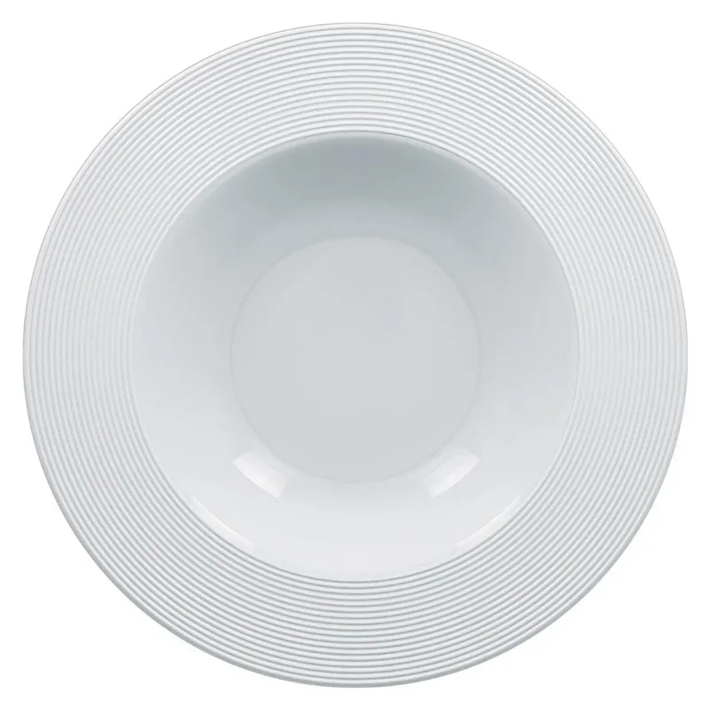 Solde Assiette creuse rond blanc porcelaine vitrifiée Ø 22,7 cm EvolutionRak