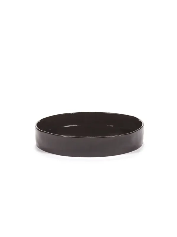 Assiette creuse rond ébène grès émaillé Ø 25 cm La Mère Serax Soldes