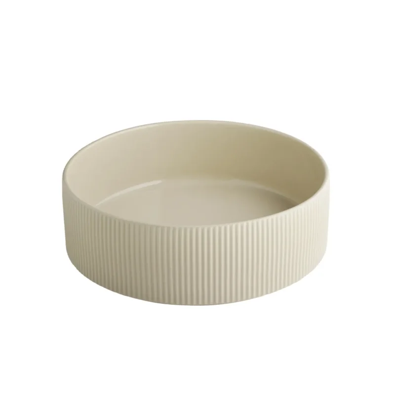 Bon Plan Assiette creuse bord droit rond beige porcelaine Ø 26 cm The Grid Aps