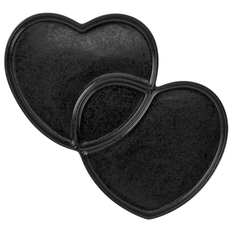 Assiette creuse double noir porcelaine 29x26,4 cmCliché Rak Top Vente