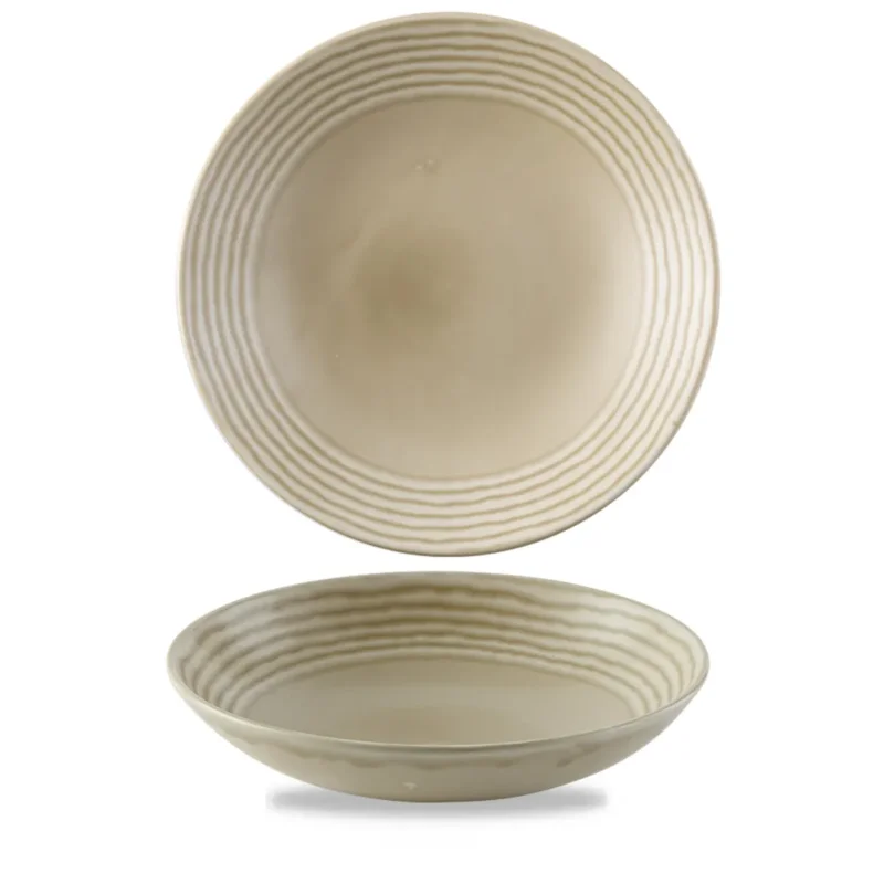 Vente Flash Assiette coupe creuse rond Linen porcelaine vitrifiée Ø 24,8 cm Harvest Norse Dudson