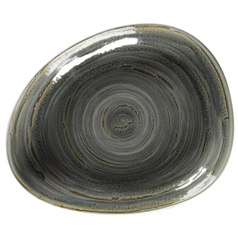 Assiette coupe creuse triangulaire Peridot porcelaine vitrifiée 27,8x22,7 cm Rakstone Spot Rak Offre Exclusive