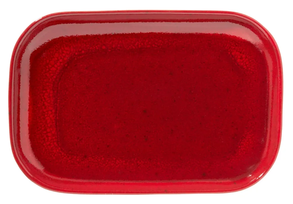 Assiette à steak rectangulaire rouge grès émaillé 29x19,5 cm Gres Couleur Pro.mundi Prix Choc