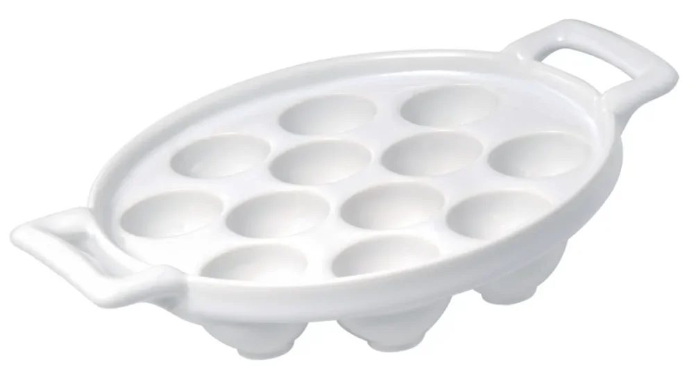 Plat à escargots ovale blanc porcelaine culinaire 17,5x16 cm Belle Cuisine Revol Livraison Express