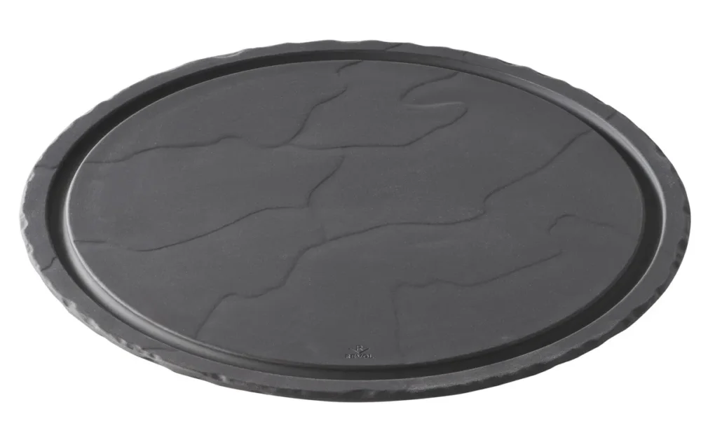 Assiette à steak rond noir porcelaine culinaire Ø 30 cm Basalt Revol Commander Vite