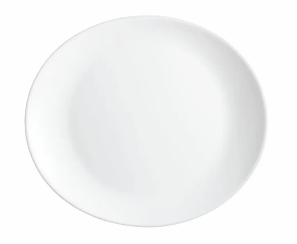 Haute Qualité Assiette à steak ovale blanc verre opal 30x26 cm Restaurant Arcoroc