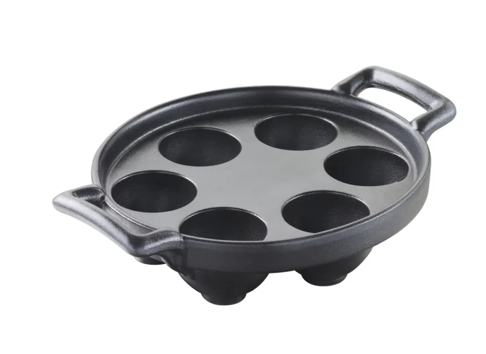 Vente Flash Plat à escargots ovale noir porcelaine culinaire 14x12,7 cm Belle Cuisine Revol