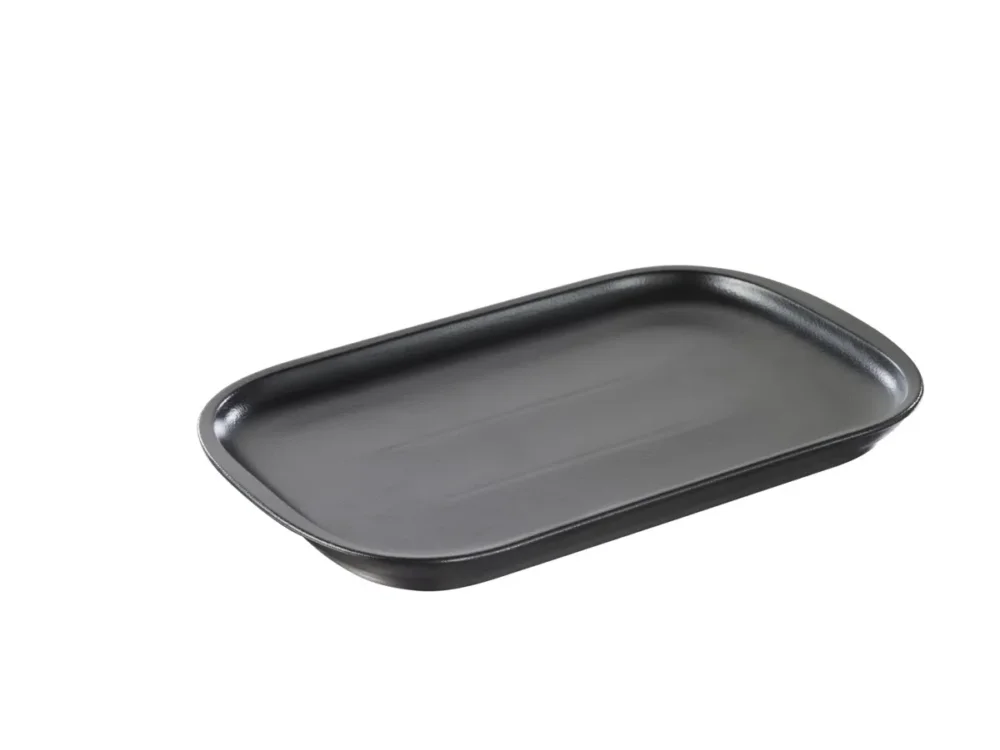 Commander Maintenant Assiette à entrecôte rectangulaire noir porcelaine culinaire 32x21 cm Les Essentiels Revol