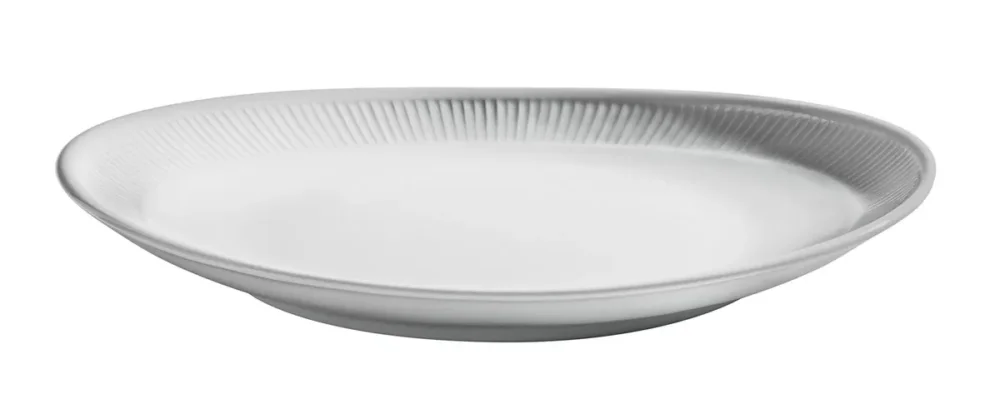 Assiette à steak ovale blanc porcelaine culinaire 29,5x25,5 cm Plisse Pillivuyt Retour Gratuit