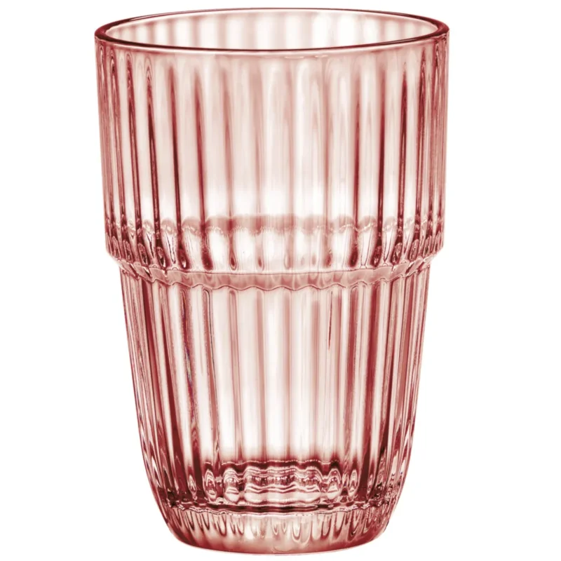 Quantité Limitée Gobelet forme haute rose verre trempé 38 cl Barshine Bormioli Rocco