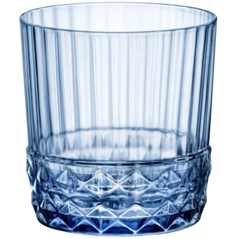 Top Vente Gobelet forme basse bleu verre 30 cl America 20s Bormioli Rocco