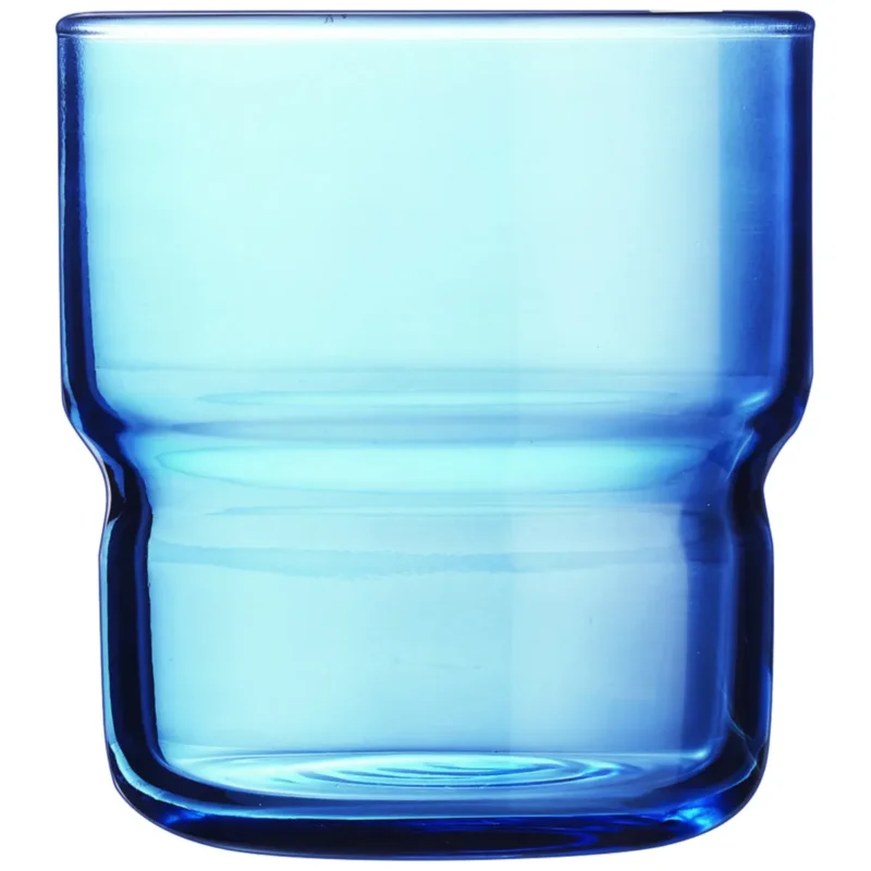 Meilleure Vente Gobelet forme basse bleu verre trempé 22 cl Log Brush Arcoroc