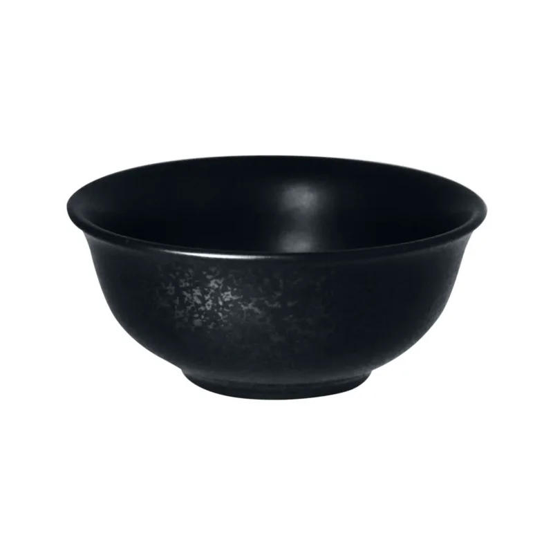 Bol rond noir porcelaine vitrifiée Ø 9 cm Karbon Rak Livraison Express