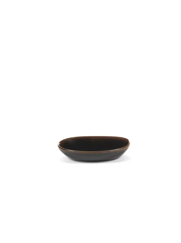 Retour Gratuit Bol ovale Brown grès émaillé 15,5 cm Out Of Lines Serax