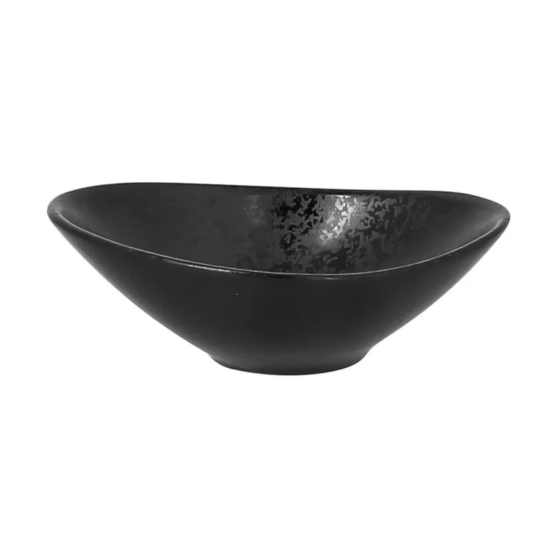 Prix Cassé Coupelle ovale noir porcelaine vitrifiée 10 cm Shaped Rak
