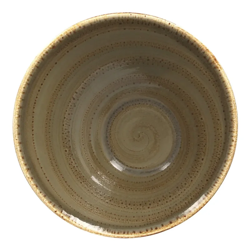 Petit Prix Bol à salade brun porcelaine vitrifiée Ø 21,5 cm Twirl Rak
