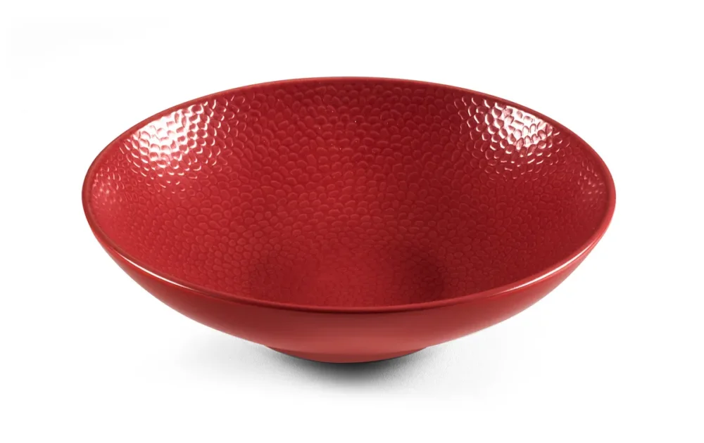Bol à salade rond rouge grès émaillé Ø 19 cm Stone Medard De Noblat Offre Exclusive