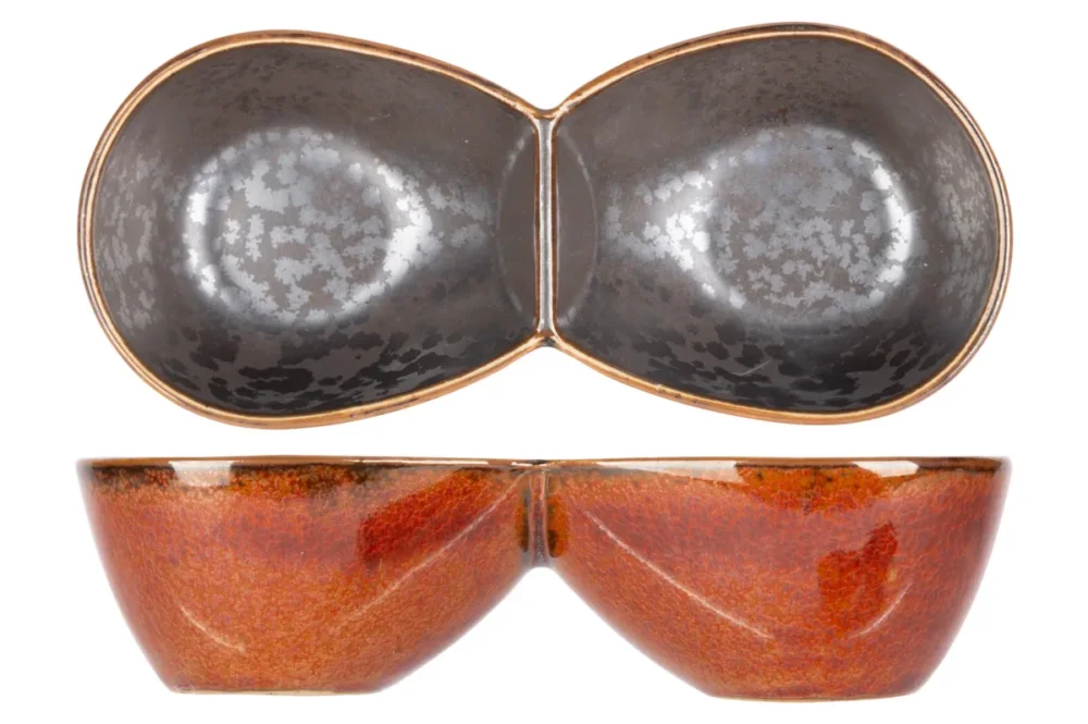 Coupelle double brun porcelaine Elements Maroon Proof Commander Vite