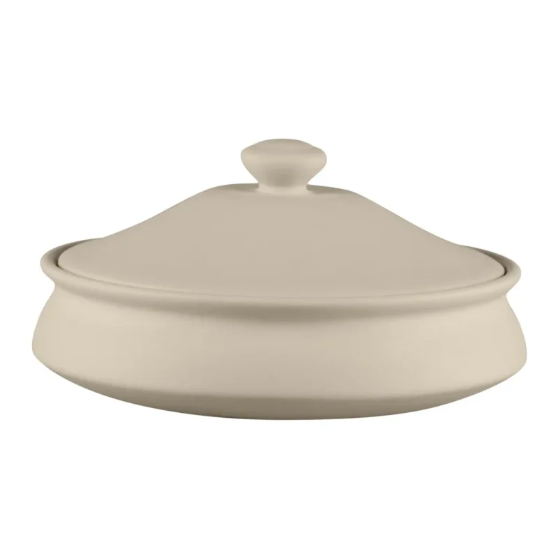 Bol avec couvercle rond baantna argila Décor Prima porcelaine Ø 19,5 cm Earth Rak Nouveauté