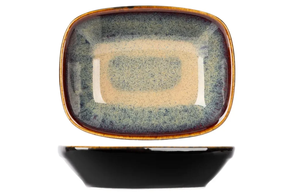 Coupelle rectangulaire noir porcelaine 10 cm Bogota Proof Expédié Aujourd’hui