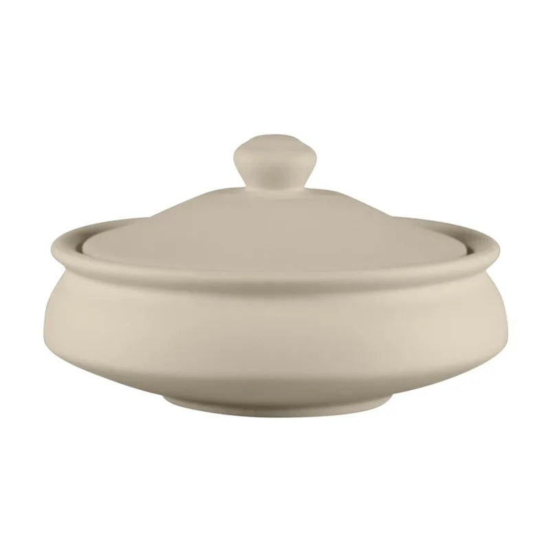 Bol avec couvercle rond baantna argila Décor Prima porcelaine Ø 15,5 cm Earth Rak Livraison Express