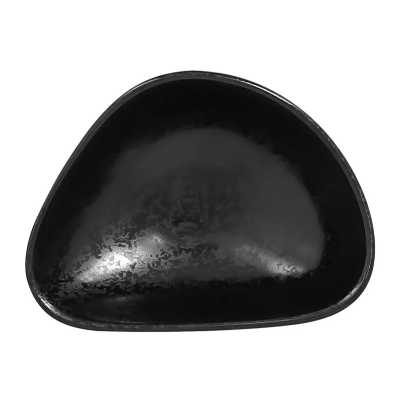Coupelle ovale noir porcelaine vitrifiée 10 cm Shaped Rak Pas Cher