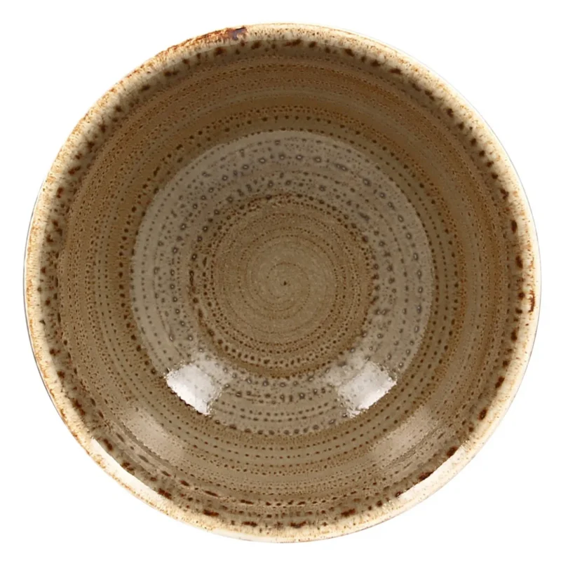 Remise Bol rond brun porcelaine vitrifiée Ø 16 cm Twirl Rak