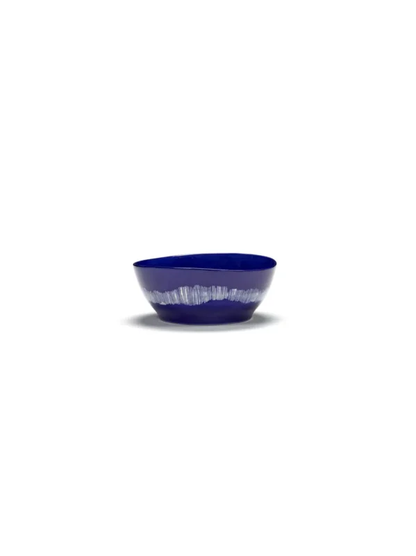 Bol rond lapis lazuli swirl - stripes blancs grès émaillé Ø 18 cm Feast By Ottolenghi Serax Marque