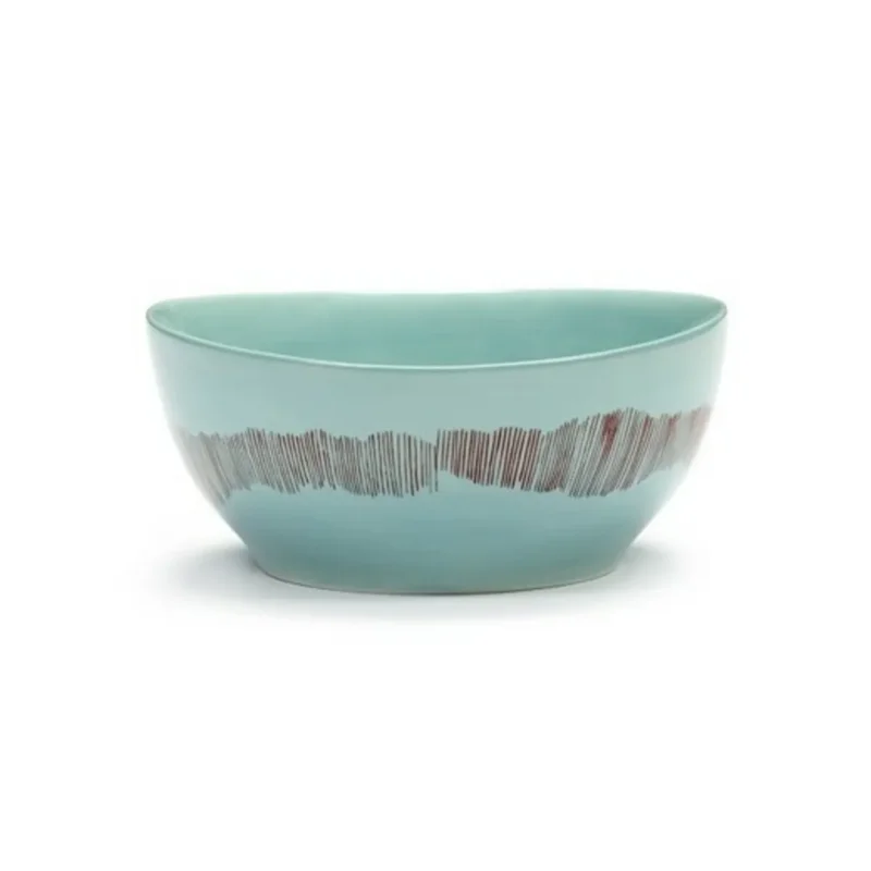 Bol rond azure swirl - stripes rouge grès émaillé Ø 16 cm Feast By Ottolenghi Serax Populaire