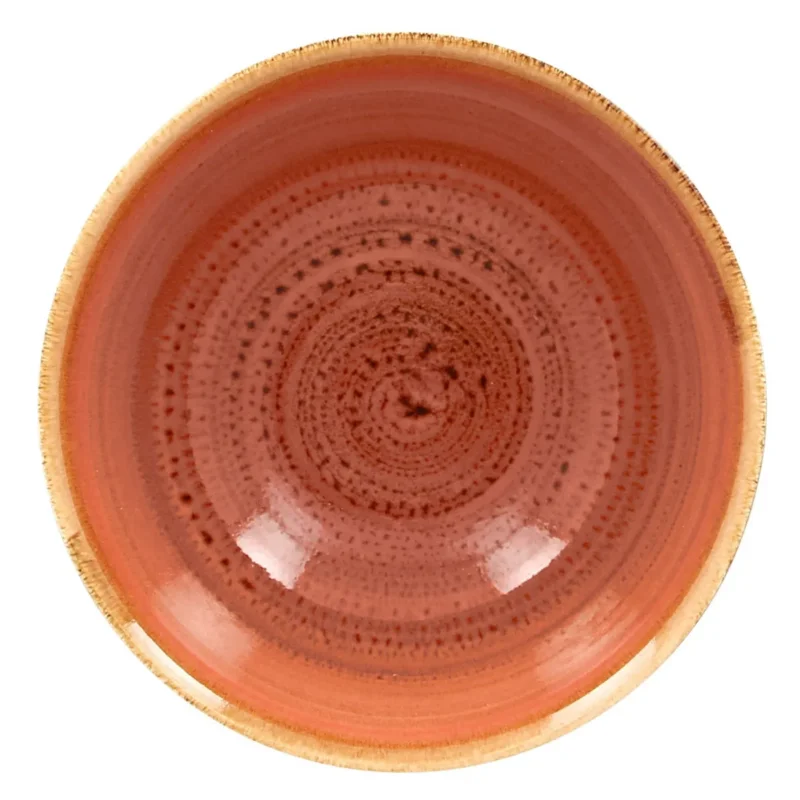 Bol rond orange porcelaine vitrifiée Ø 16 cm Twirl Rak Vente Flash