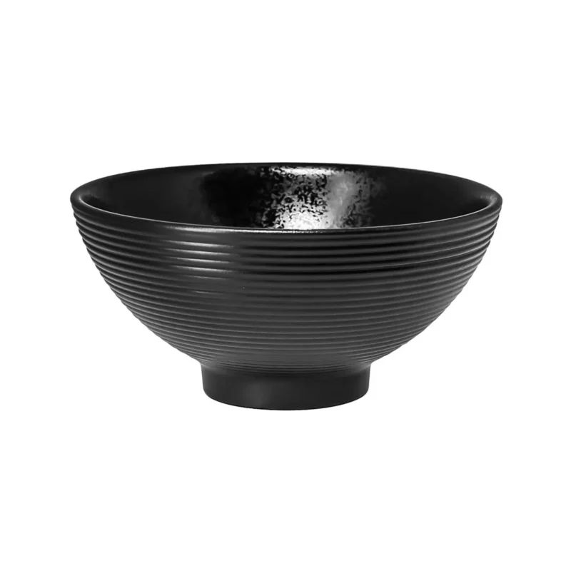 Acheter Direct Bol rond noir porcelaine vitrifiée 45 cl Ø 14 cm Edge Rak