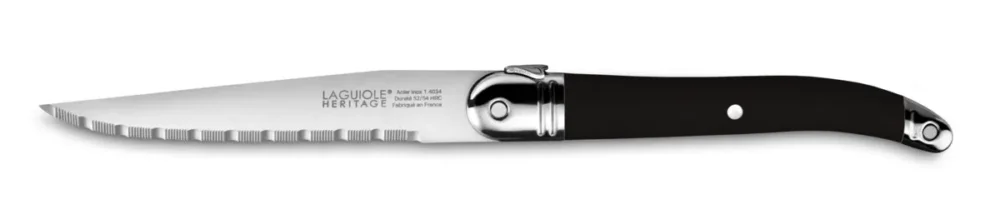 Coffret de 6 couteaux à steak noir 23,5 cm Laguiole Heritage Tarrerias Bonjean Promotion Saisonnière