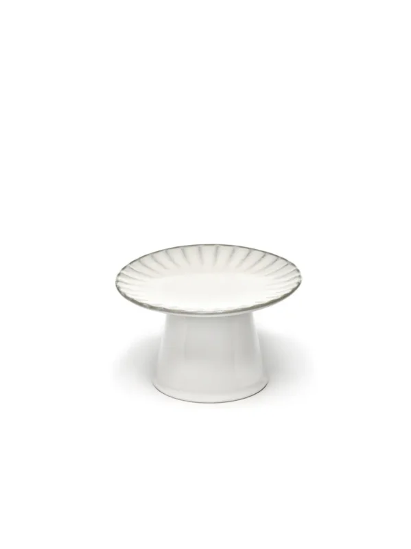 Présentoir à pâtisserie rond blanc grès émaillé Ø 15 cm Inku Serax Réduction
