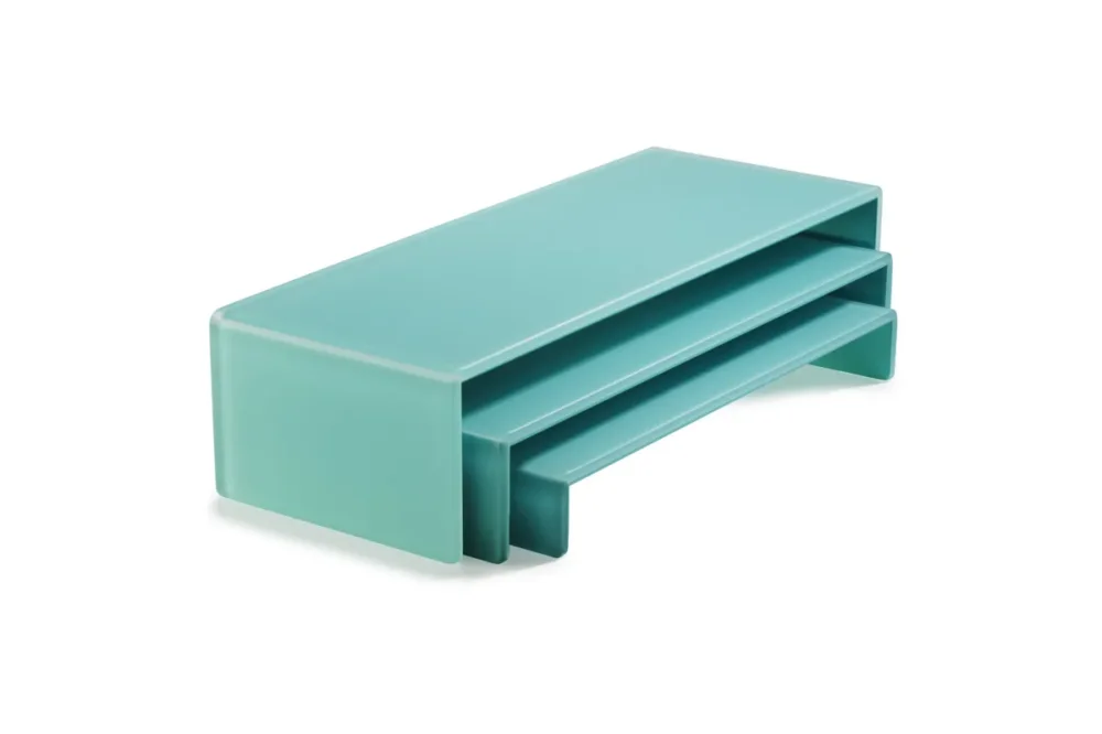 Set 3 présentoirs résine Nacryl® bleu 49,5x19,5x12 cm Mealplak Expédié Aujourd’hui