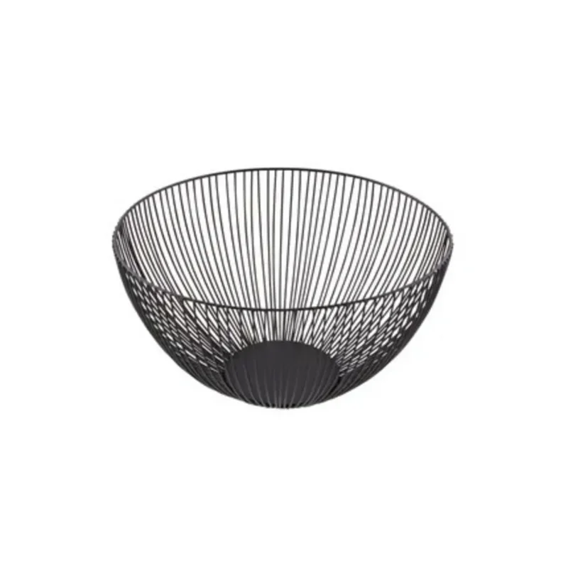 Corbeille à fruit acier noir 25x25x14,3 cm Nouveauté