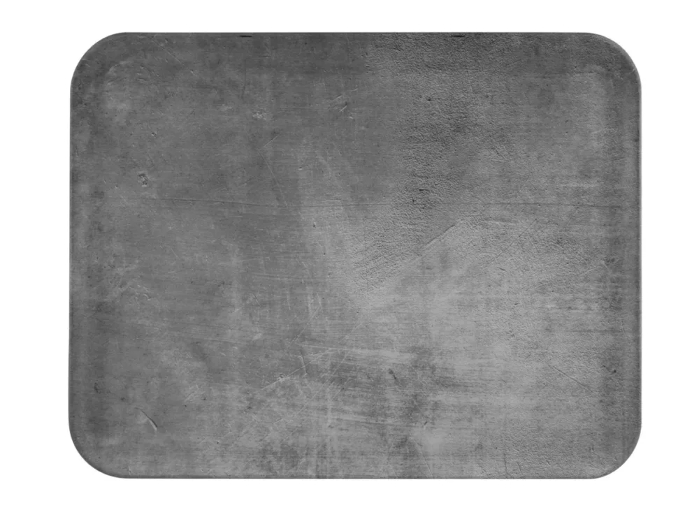 Plateau polyester gris béton 46x36 cm Profil 2 Biosourcé Platex Haute Qualité