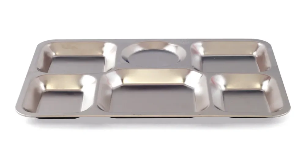 Plateau à compartiments inox argent 38x27,2 cm Inox Plastorex Satisfait Ou Remboursé