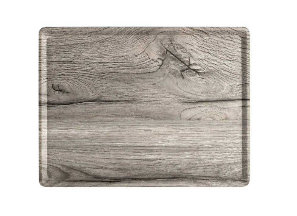 Prix Promo Plateau bois chêne gris 28x20 cm Slim Platex