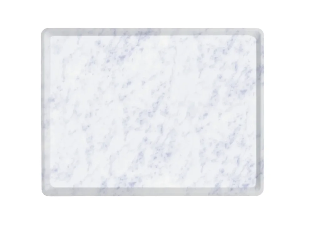 Authentique Plateau bois marbre blanc 28x20 cm Slim Platex