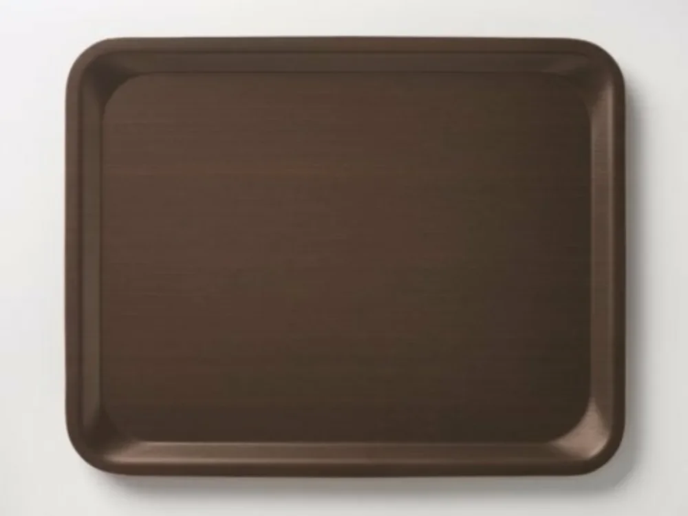 Plateau bois compresse marron 46x36 cm Stratifie Platex Nouvelle Collection