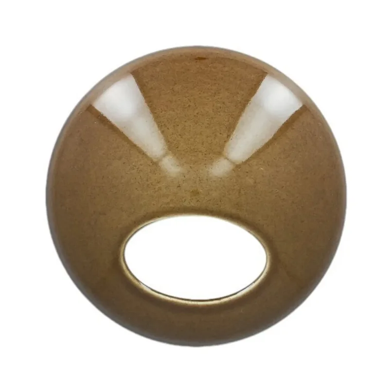 Authentique Couvercle rond bronze porcelaine vitrifiée Ø 14,5 cm Ashore Rak